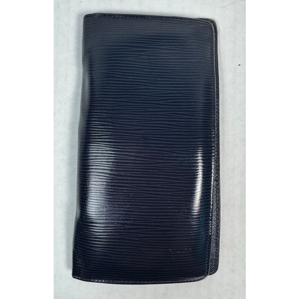 Louis Vuitton Epi Long Wallet Black Leather Bifold Wallet